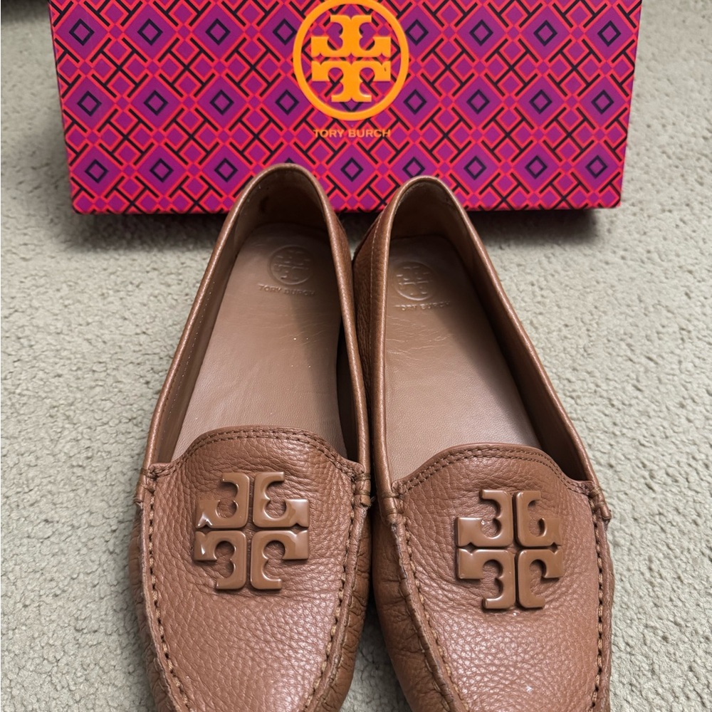 Tory Burch Brown Leather Loafers